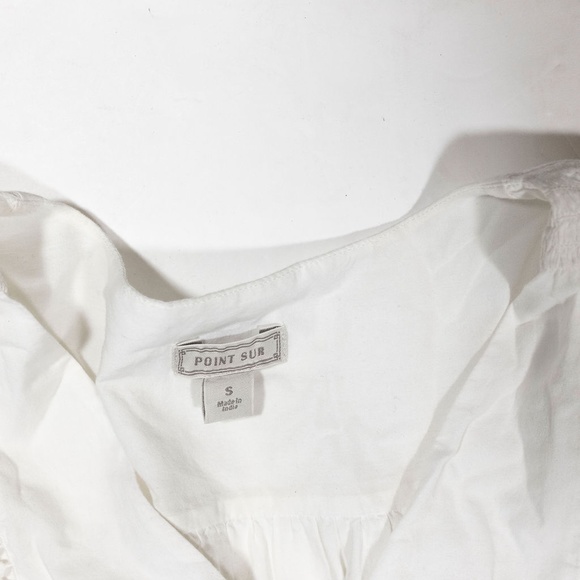 Point Sur J. Crew Cotton Flutter Short Sleeve Pom Pom Applique Blouse Shirt Top - Picture 2 of 3